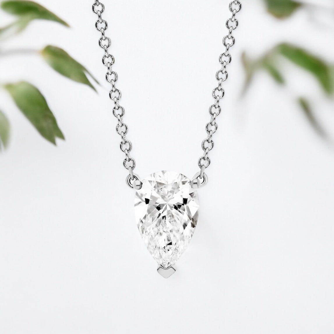 Pear Shape Diamond Solitaire Pendant