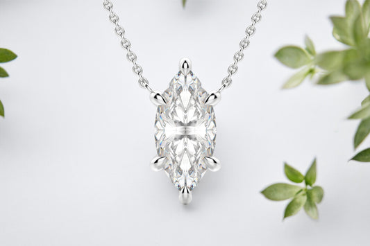 Marquise Cut Diamond Solitaire Pendant