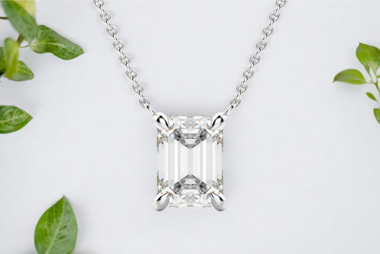 Emerald Cut Diamond Solitaire Pendant