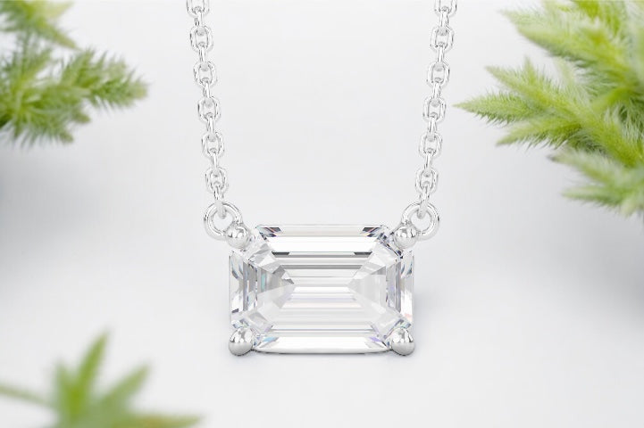 Emerald Cut Diamond Solitaire Pendant