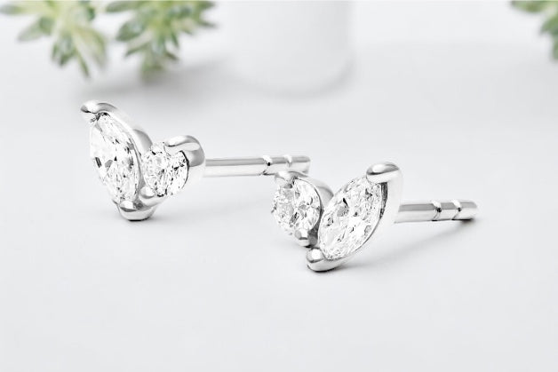 Blooming Leaves Diamond Stud Earrings