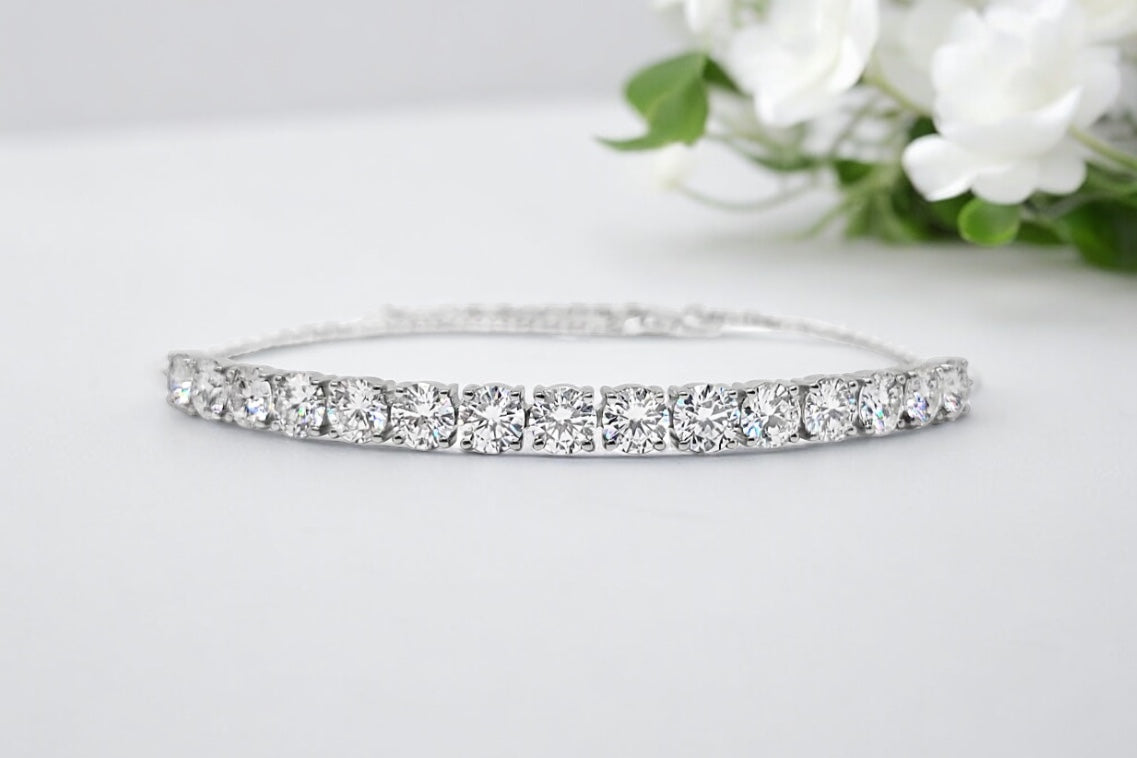 Round Brilliant Diamond Half Tennis Bracelet