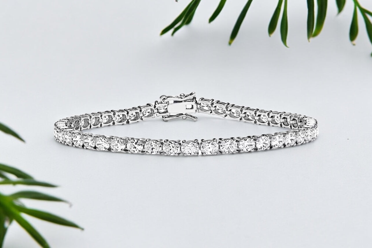 Oval Brilliant Diamond Tennis Bracelet