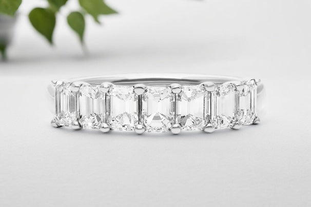 Emerald cut Diamond Anniversary Ring