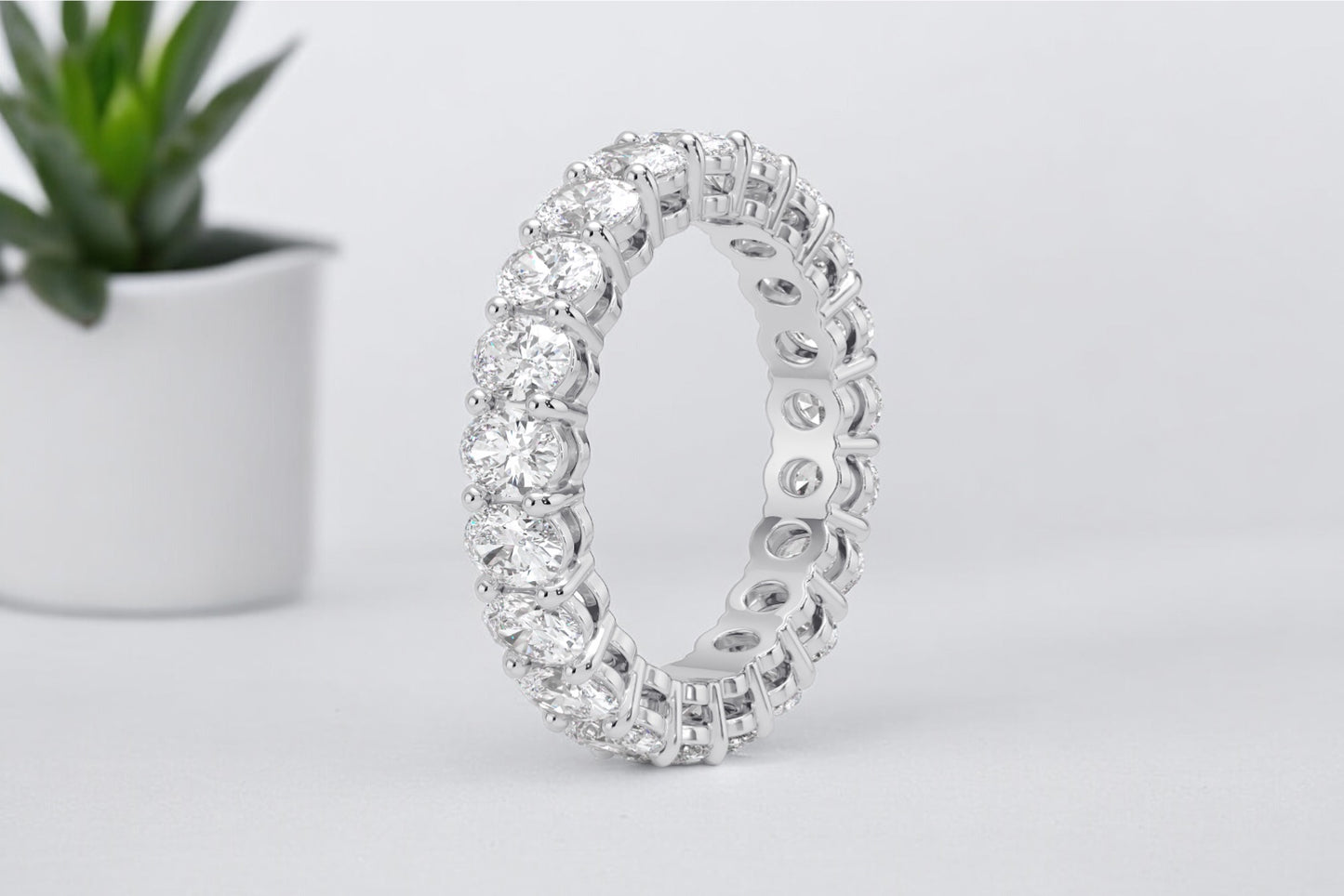 Oval Shape Diamond Etenity Ring