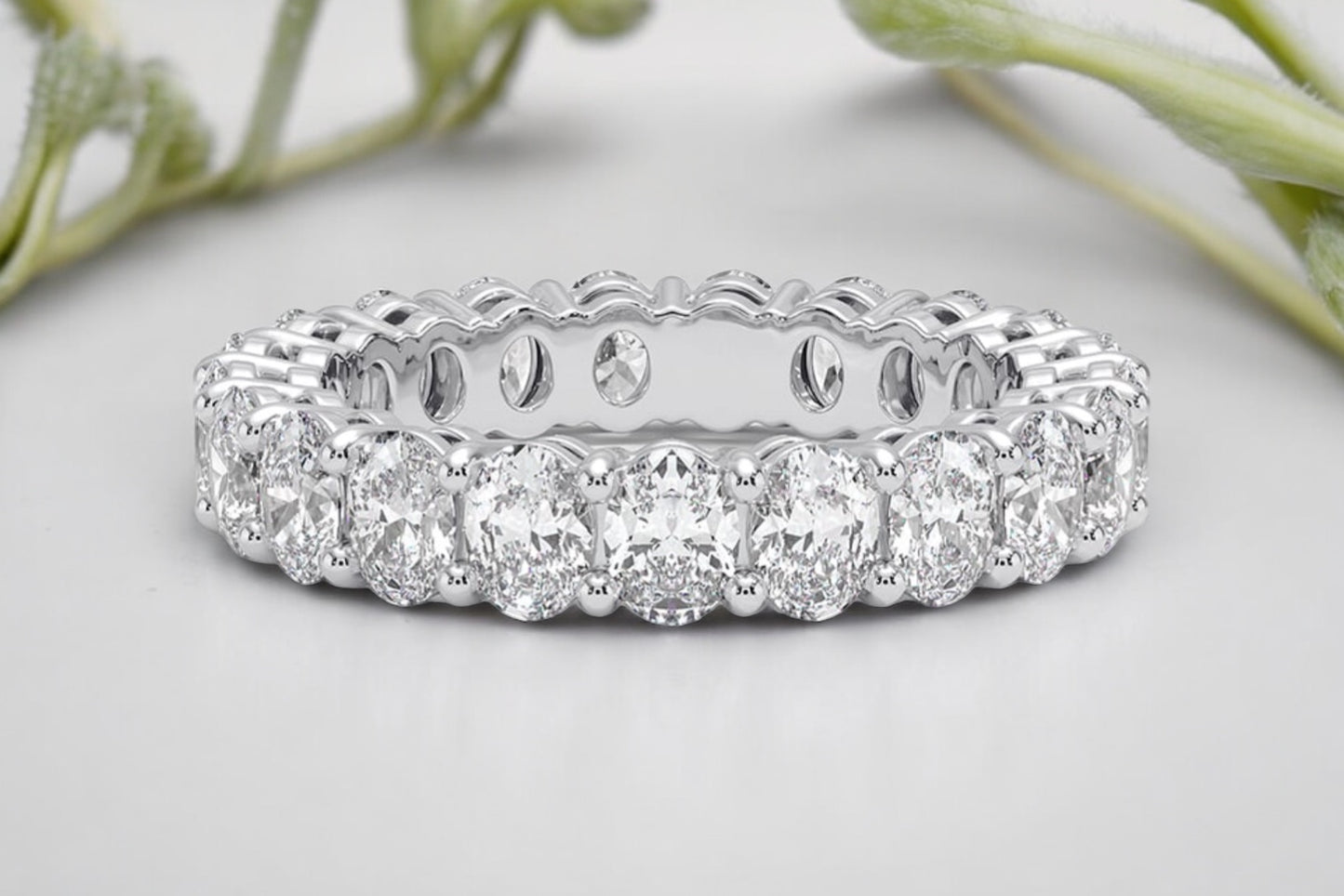 Oval Shape Diamond Etenity Ring