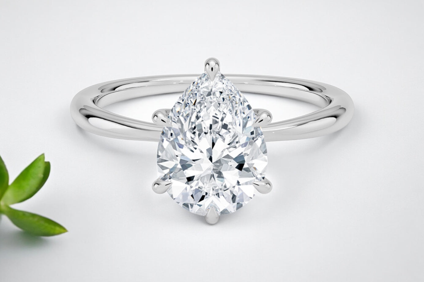 Pear Shape Diamond 6-prongs Solitaire Engagement Ring