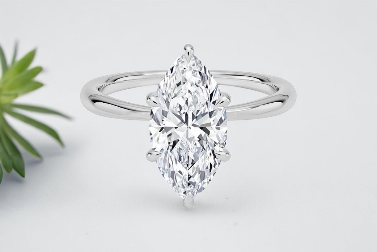 Marquise cut Diamond Solitaire Engagement Ring