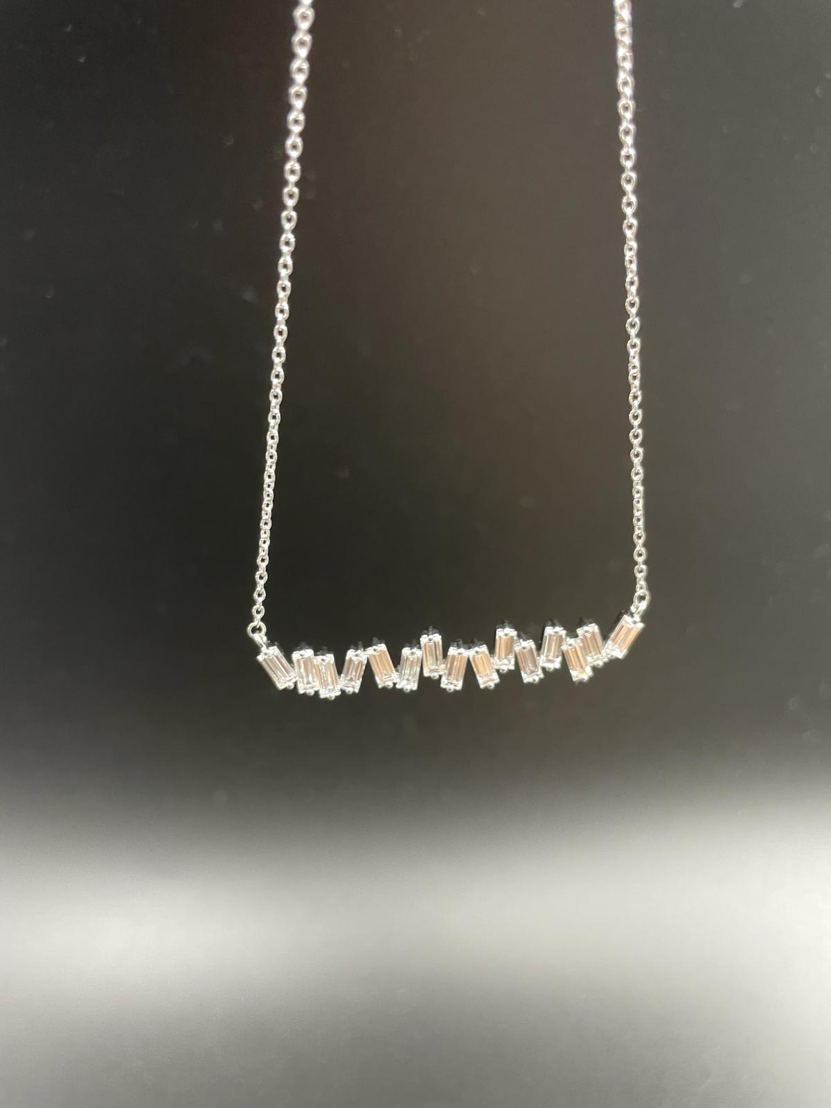 Emerald Cut Diamond Necklace